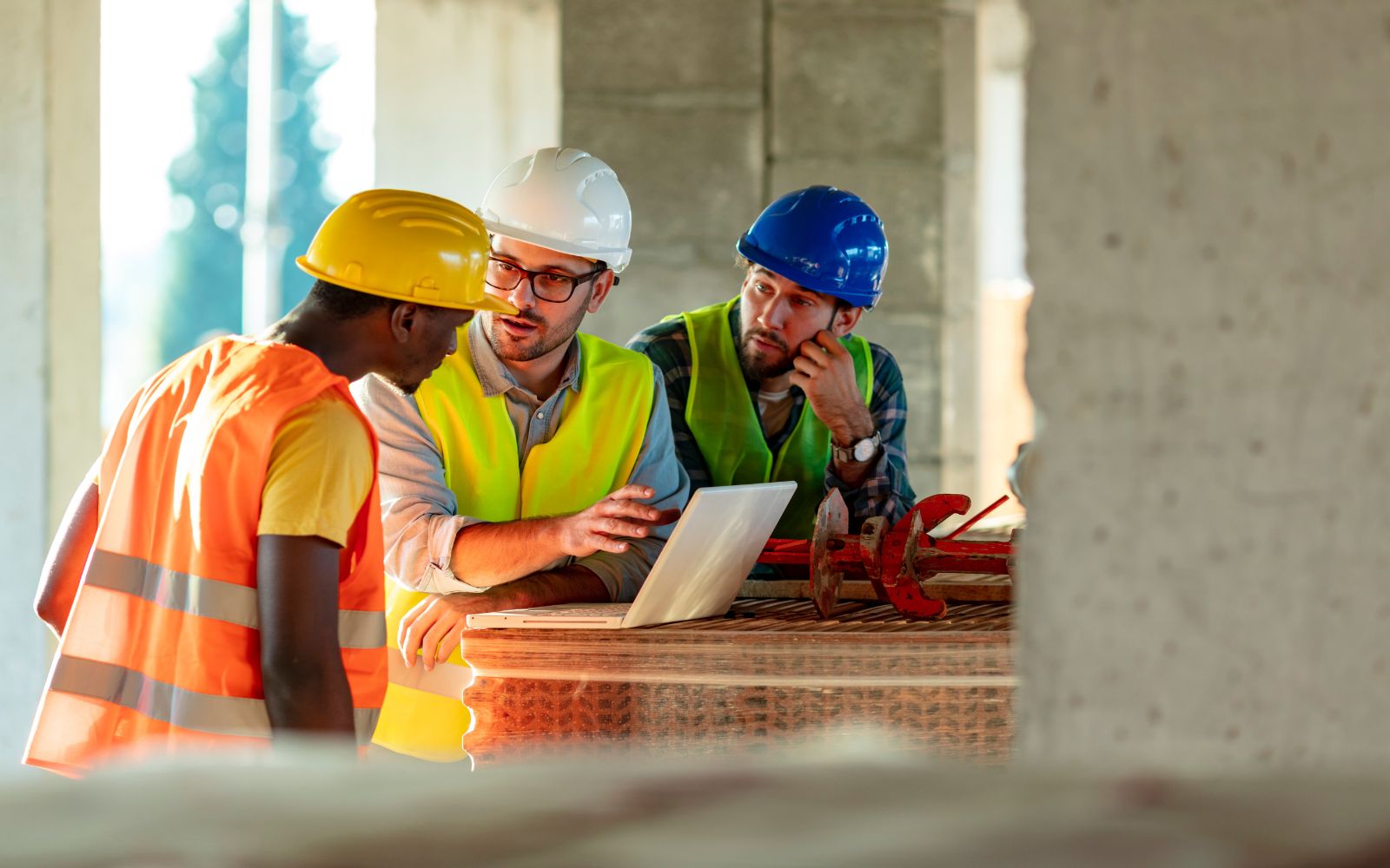 Construction business at work